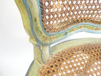 Jolie petite chaise en bois peint en vert, et décor au natur… (photo 6)