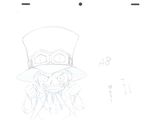 a drawing of a man in a top hat and glasses