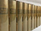 several books are lined up on a shelf in a row