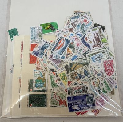 many different stamps on a piece of paper on a table