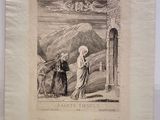 une vieille photo représentant un homme et une femme debout devant une montagne