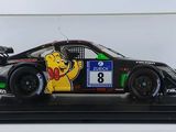display case for a model of a race car with a number 8 on it
