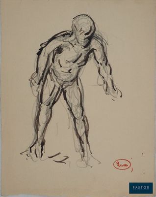 une image représentant un dessin d'un homme debout, les mains sur les hanches