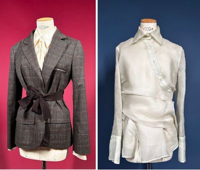 two different types of jackets on a mannequin stand