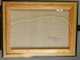 an old picture of a picture frame with a string hanging from it