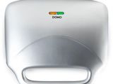 white toilet tissue dispenser on a white background with the word domo on it