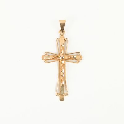 Pendentif croix en or. 44 mm. 1,83 g - Photo 1