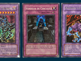 three cards of different types are shown in a row on a blue background