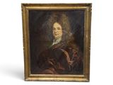 un tableau représentant un homme vêtu d'un manteau marron à col blanc
