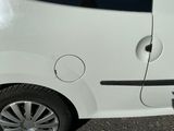 a cat sitting on the ground next to a white car