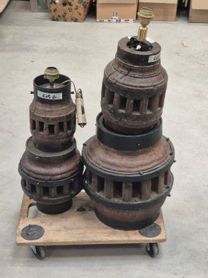 ART POPULAIRE Lot de 4 moyeux de roues de charette en bois e…