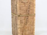 an image of a wooden box with a label on it