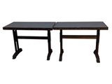 pair of black marble top dining tables