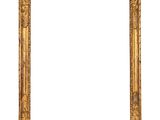 an old gold frame with a white background