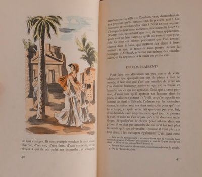 an open book with a picture of a woman and a man on it
