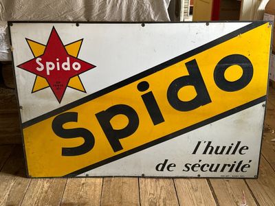 PLAQUE ÉMAILLÉE "SPIDO". Fabriquant : Japy. - Photo 1