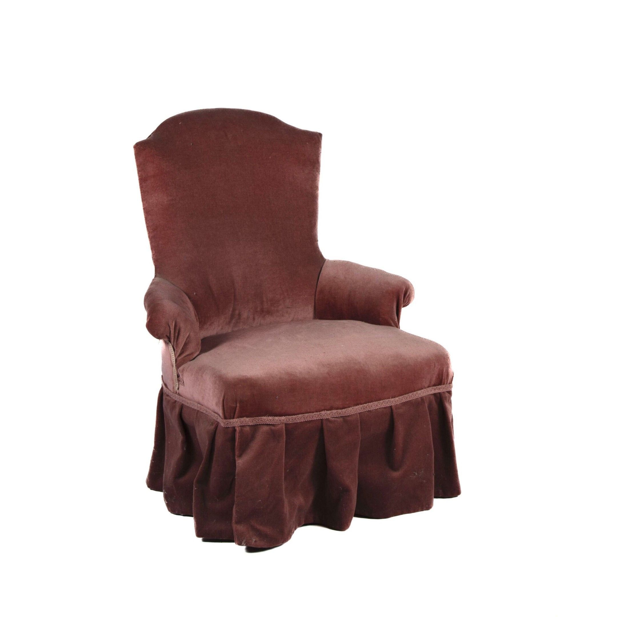 Fauteuil crapaud, pieds avant terminés par deux roulettes, g…