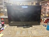 a flat screen tv sitting on top of a table