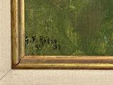 an image of a painting of a woman in a green dress