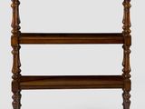 an old wooden shelf with three shelves on each side