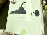 a person holding a box with a lamp inside of it