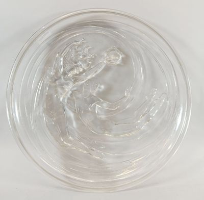 un bol en verre rempli d'eau posé sur une surface blanche