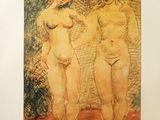 un tableau représentant deux nus debout l'un à côté de l'autre
