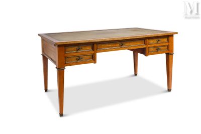 an image of a wooden desk with two drawers and two drawers