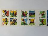 a picture of a set of stamps with soccer players on them