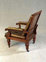 Fauteuil anglais à dossier inclinable en acajou et cuir capi… (photo 2)