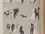 a book with illustrations of people in formal clothes