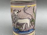 an image of a beer mug with a lion on it