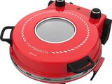 an image of a red electric fryer on a white background