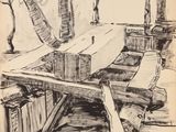 une image représentant un dessin d'un bateau sur l'eau