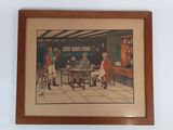 painting of a group of people sitting around a table in a room
