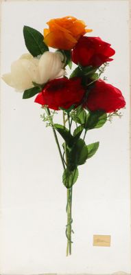 a picture of a bunch of roses in a glass vase