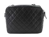 a black quilted bag on a white background