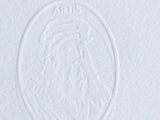 a close up of a white card with an image of a lion