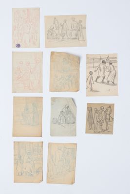 il y a beaucoup de dessins sur le mur de cette pièce