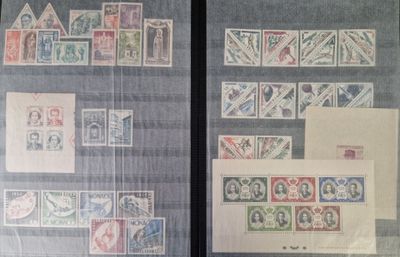 many different stamps displayed on a piece of paper