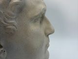 a statue of a man with a flower in his hair