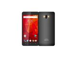 a black smartphone with a white background and a red triangle on the screen