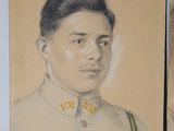 painting of a man in a uniform and a drawing of a man in a uniform
