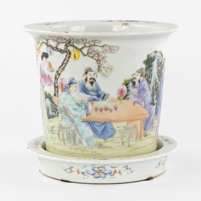 Cache-pot ou pot de fleurs de la famille rose chinoise avec …