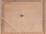 an image of a picture of a wooden frame with a apple logo on it