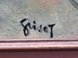 an image of a close up of a painting of a person on a skateboard