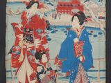 an image of a painting of two women and a child