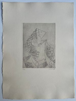 an image of a drawing of a woman sitting on a chair