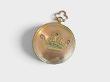 an image of a gold locke with a crown on it