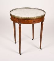 Table bouillotte en placage de bois, plateau amovible garni … (photo 4)